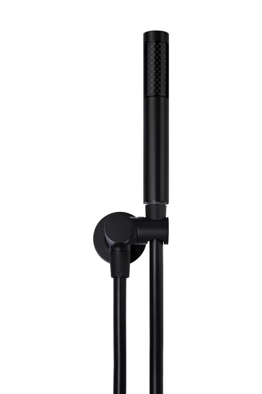 Meir | MATTE BLACK ROUND SHOWER ON BRACKET