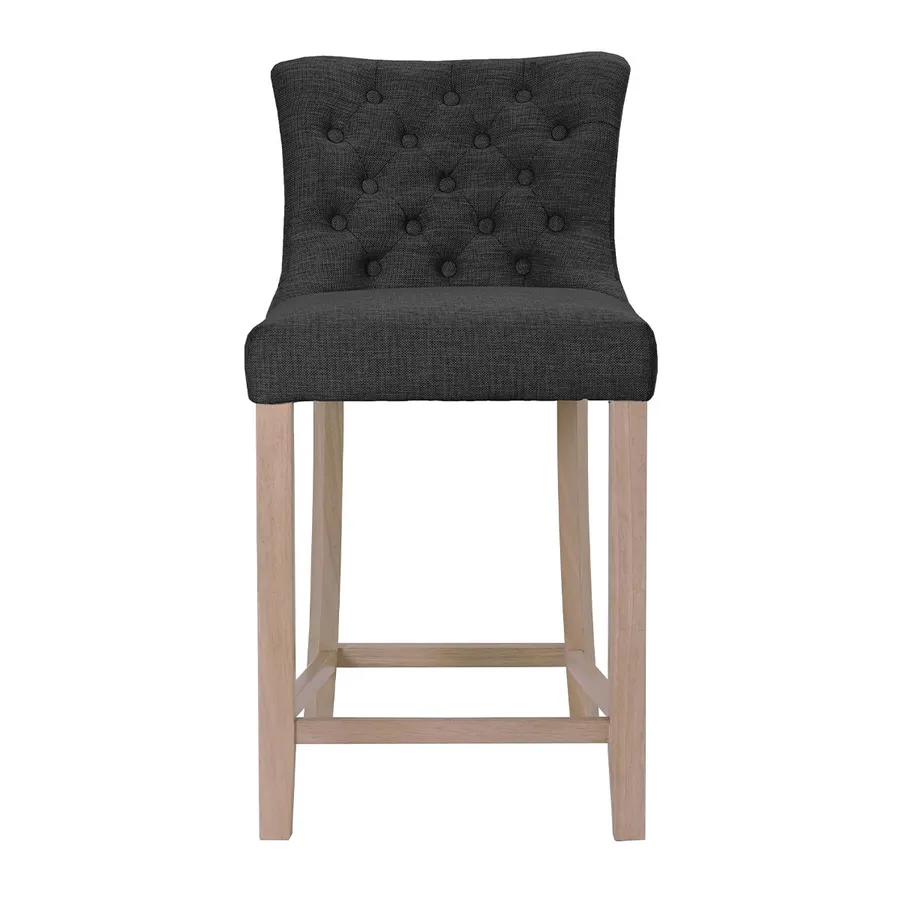 Xavier Bar Chair in Grey Fabric / Clear