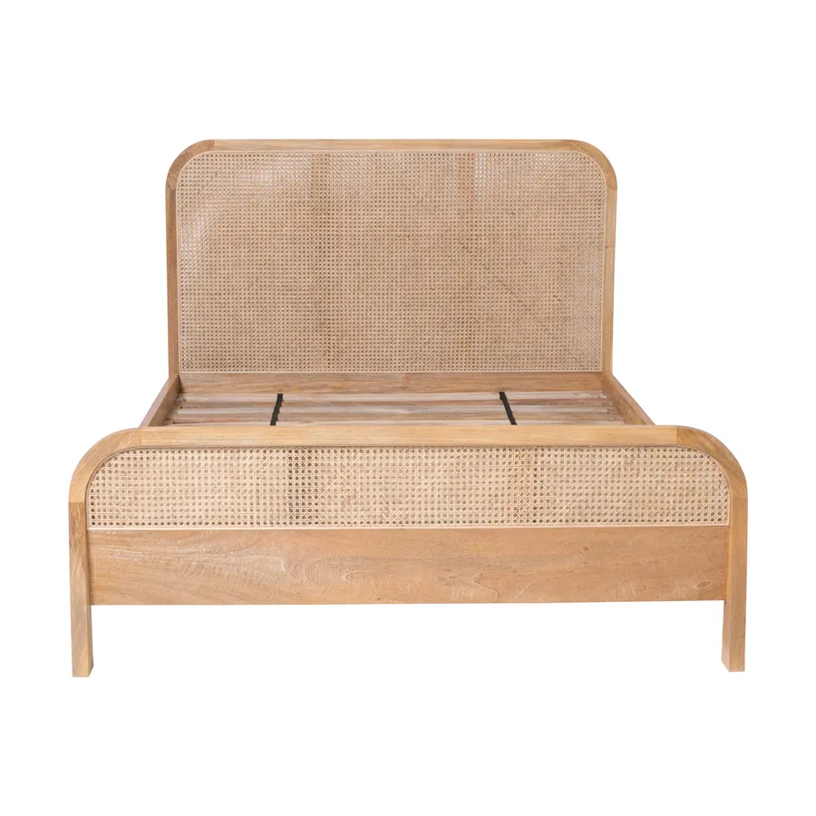 Willow King Bed Frame in Mangowood Clear / Rattan