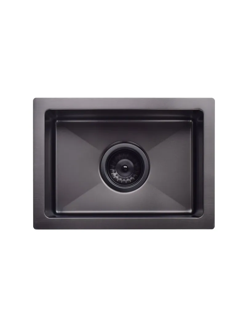 Meir | LAVELLO by MEIR | GUNMETAL BLACK BAR SINK - SINGLE BOWL 382 X 272