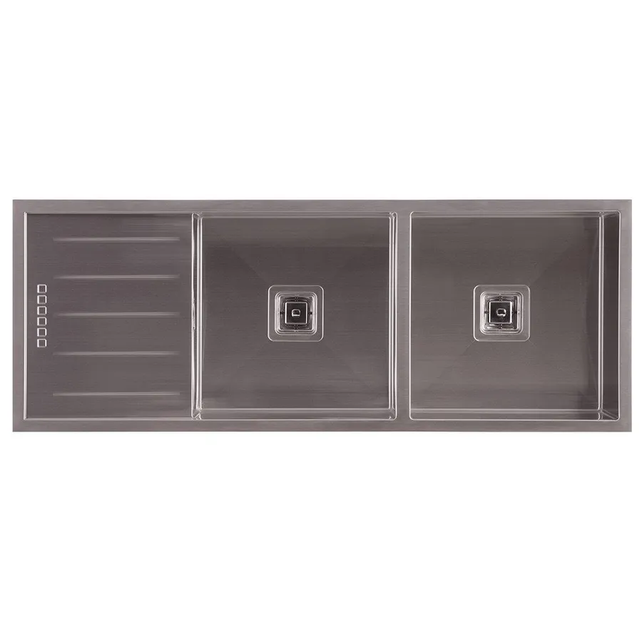 Squareline Double Bowl Sink with drainer