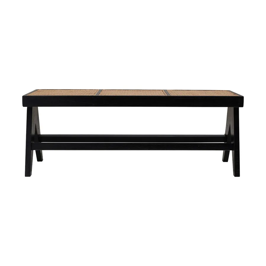 Modero Bench in Rattan / Black Frame