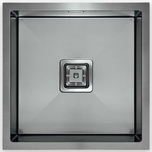 Squareline Single Bowl Sink Linen - Gun Metal