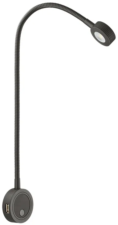 Bedside Light with USB Charging Station | Black