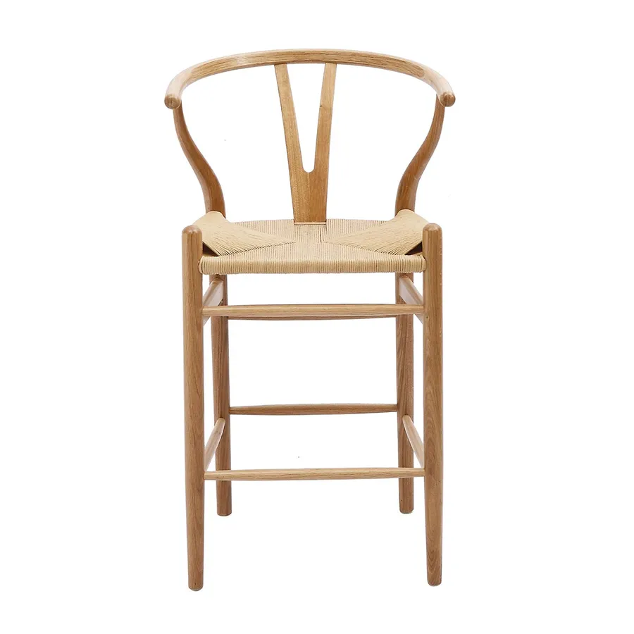 Megs Bar Chair in Oak / Natural Seat