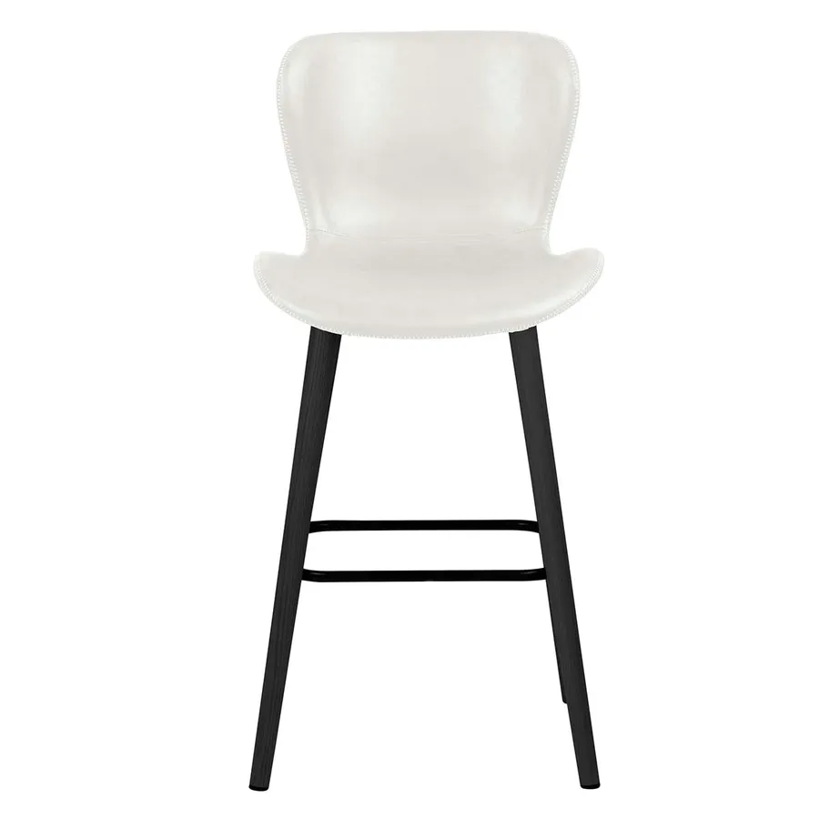 Batilda Bar Chair in White PU / Black leg