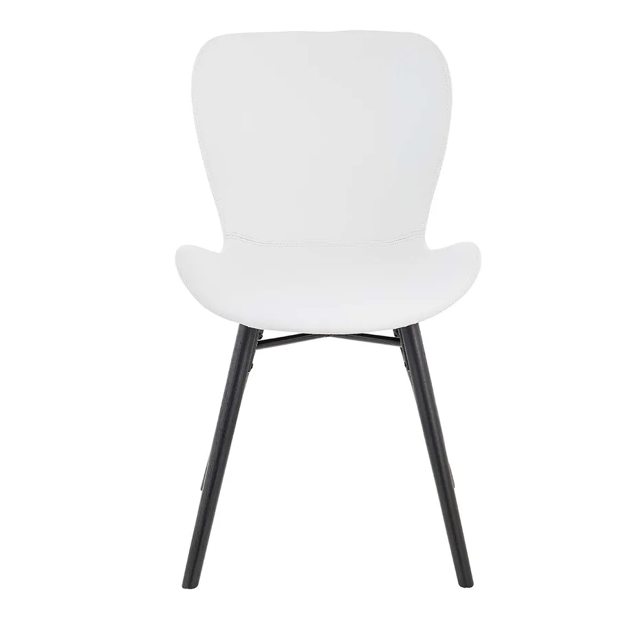 Batilda Dining Chair in White PU / Black Leg