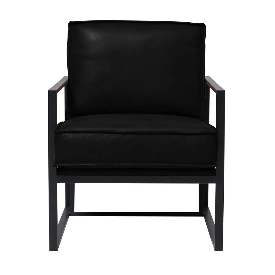 Hugo Designer Chair in Leather Black