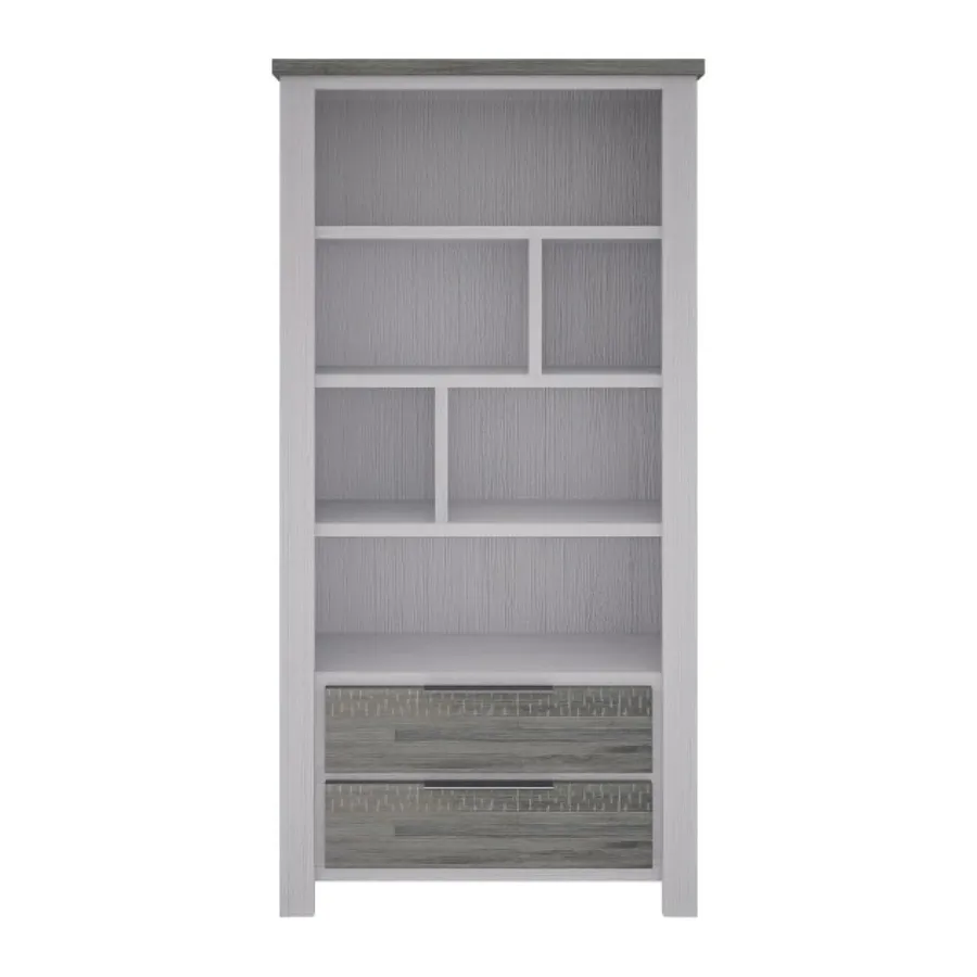 Halifax Bookcase in Acacia Grey / White