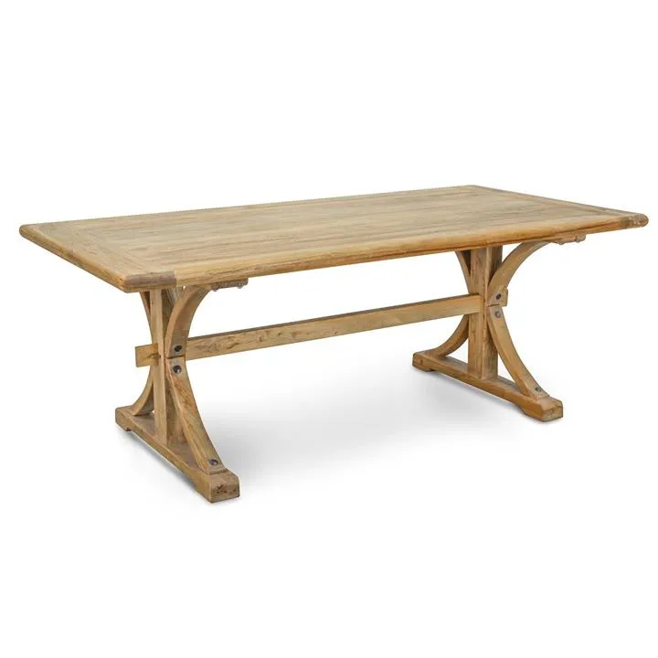 Marcus Reclaimed Elm Wood Dining Table 2M - Natural by Interior Secrets - AfterPay Available