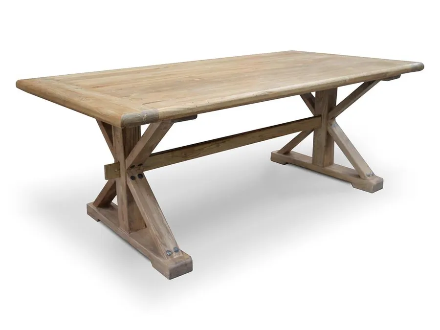 Winston 2m Reclaimed Elm Wood Dining Table - Rustic Natural by Interior Secrets - AfterPay Available