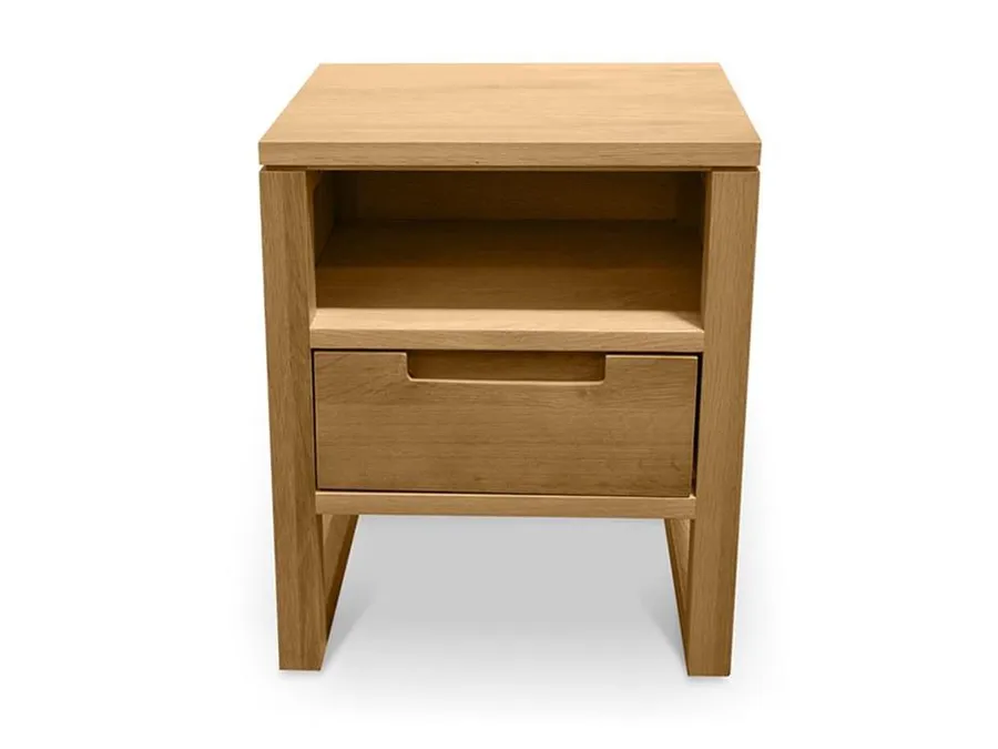 Alfred 1 Drawer Wooden Bedside Table - Natural Oak by Interior Secrets - AfterPay Available
