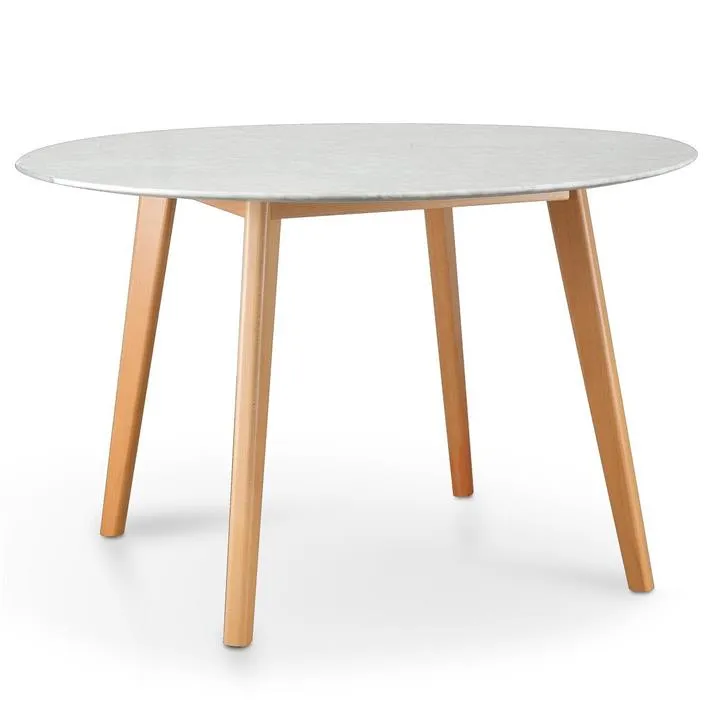 Aron 120cm Round Marble Dining Table - Natural Base by Interior Secrets - AfterPay Available