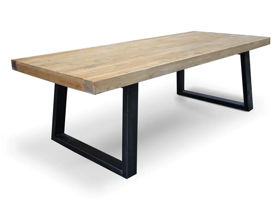 Edwin Reclaimed Elm Wood 2.4m Dining Table - Upgraded Top by Interior Secrets - AfterPay Available