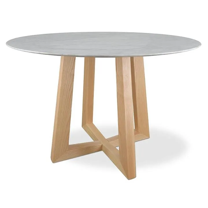 Zodiac 1.15m Round Marble Dining Table - Natural by Interior Secrets - AfterPay Available
