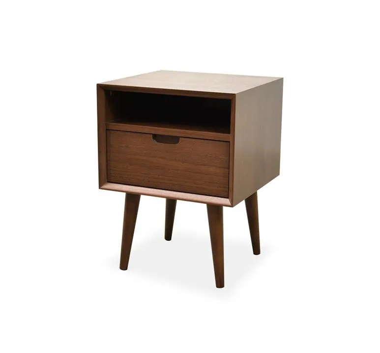 Asta SQ Wooden Bedside Table - Walnut by Interior Secrets - AfterPay Available