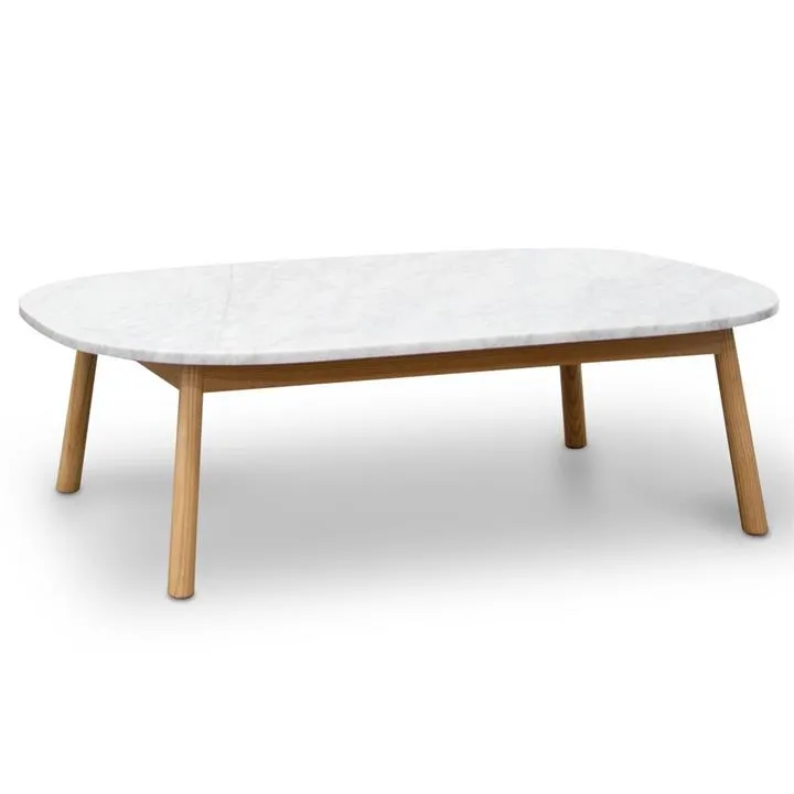 Hamilton 110cm Oval Marble Coffee Table - Natural Base by Interior Secrets - AfterPay Available