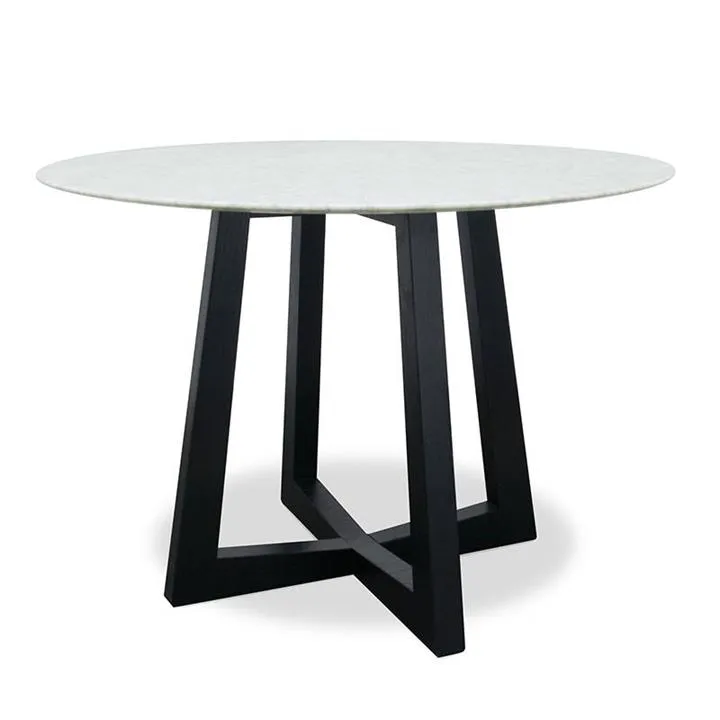 Zodiac 1.15m Round Marble Dining Table - Black Base by Interior Secrets - AfterPay Available