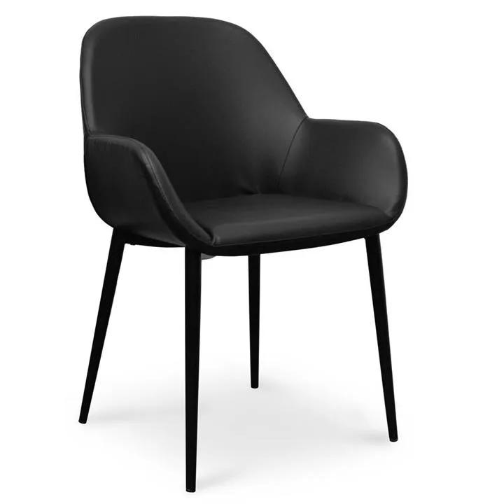Lynton Dining chair - Full Black by Interior Secrets - AfterPay Available