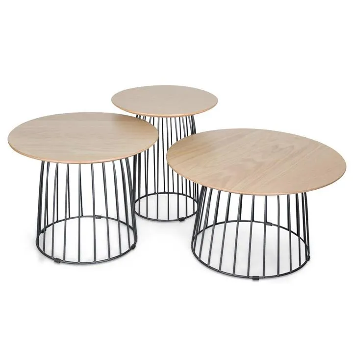 Carmella Side Table Set - Natural - Black by Interior Secrets - AfterPay Available