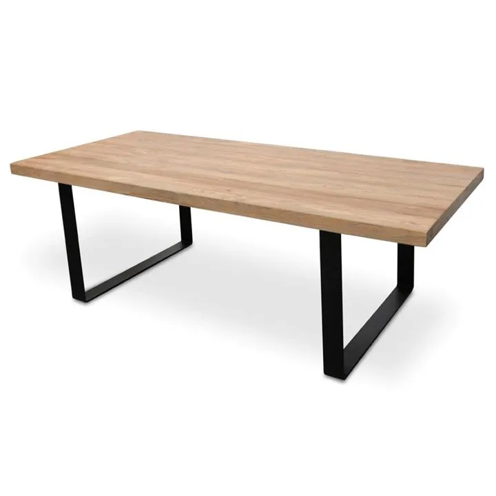 Dalton Reclaimed Wood Dining Table 2.4m - Rustic Natural - Upgraded Top by Interior Secrets - AfterPay Available