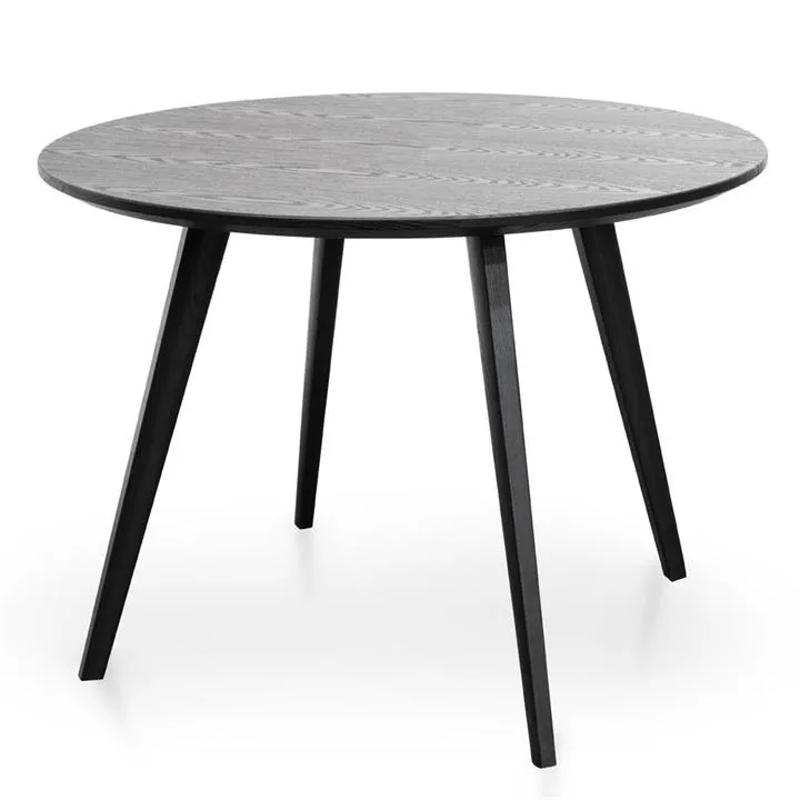Halo 100cm Veneer Top Round Dining Table - Full Black by Interior Secrets - AfterPay Available
