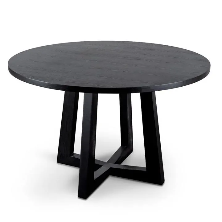 Zodiac 1.2m Round Wooden Dining Table - Black by Interior Secrets - AfterPay Available