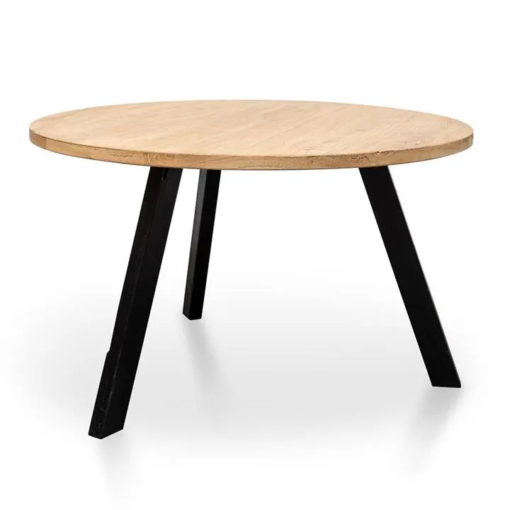 Nena Reclaimed 1.25m Round Dining Table - Black Legs by Interior Secrets - AfterPay Available
