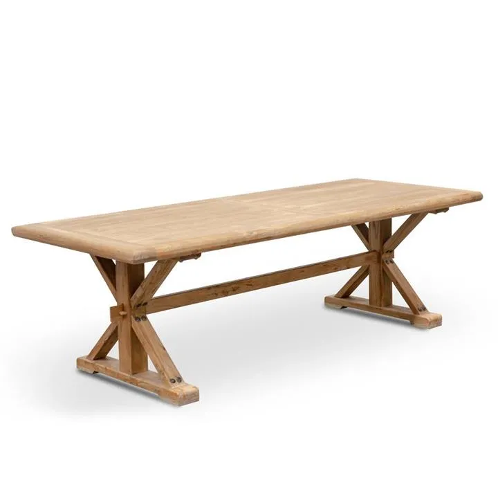 Winston Reclaimed 2.4m Elm Wood Dining Table - Rustic Natural by Interior Secrets - AfterPay Available