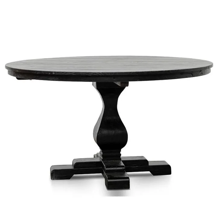 Gene Reclaimed Wood 1.4m Round Dining Table - Rustic Black by Interior Secrets - AfterPay Available