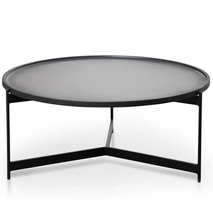 Burton 90cm Round Coffee Table - Matte Black by Interior Secrets - AfterPay Available