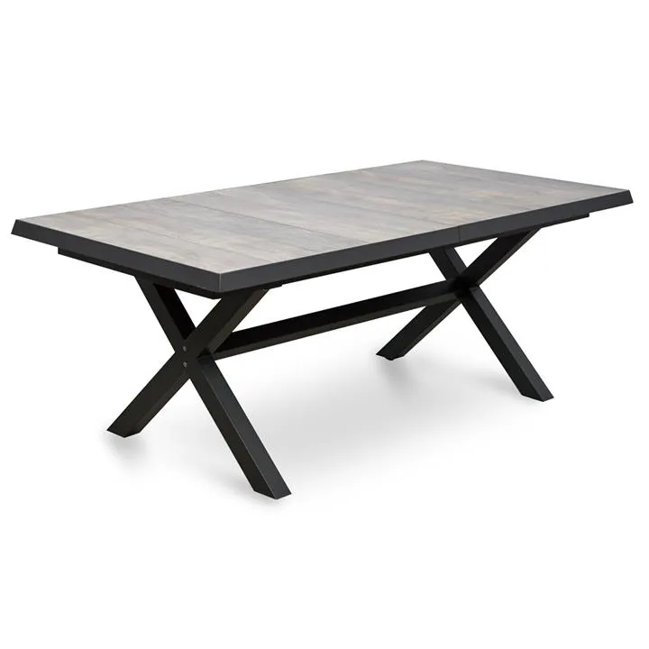 Memphis Extendable Ceramic Top Outdoor Dining Table - Grey by Interior Secrets - AfterPay Available
