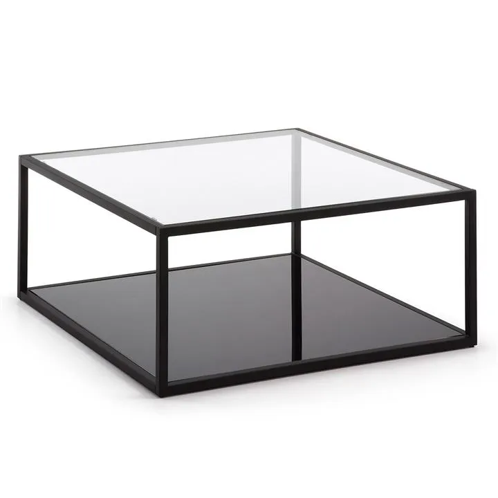Rowan 80cm Square Glass Coffee Table - Black by Interior Secrets - AfterPay Available