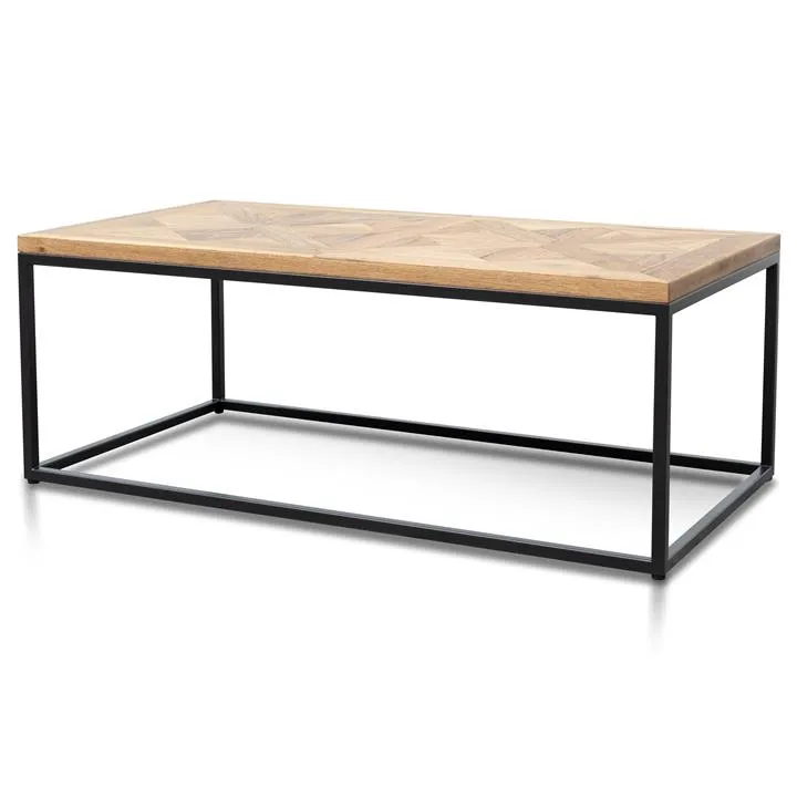 Percy 114cm Coffee Table - European Knotty Oak and Peppercorn by Interior Secrets - AfterPay Available