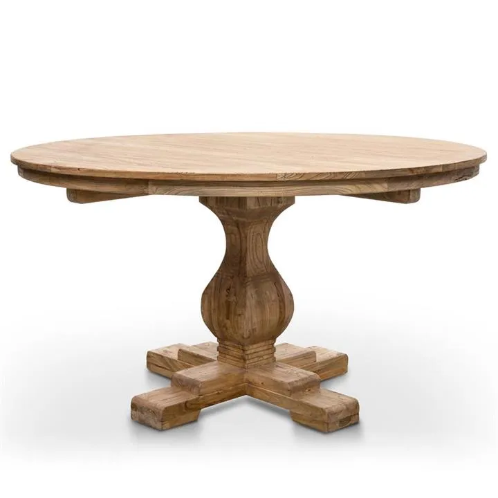 Gene Reclaimed 1.4m Round Dining Table - Rustic Natural by Interior Secrets - AfterPay Available