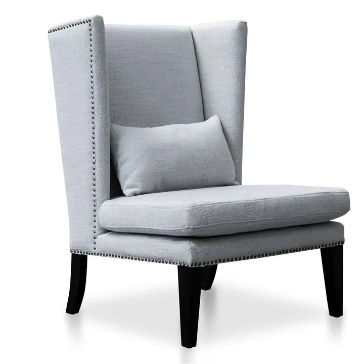 Mercer Lounge Wingback Chair in Light Texture Grey by Interior Secrets - AfterPay Available