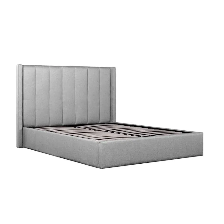 Betsy Fabric Queen Bed Frame - Pearl Grey with Storage by Interior Secrets - AfterPay Available