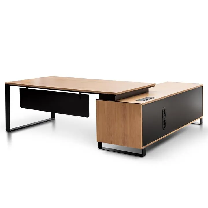 Janell 2.3m Left Return Office Desk - Natural by Interior Secrets - AfterPay Available