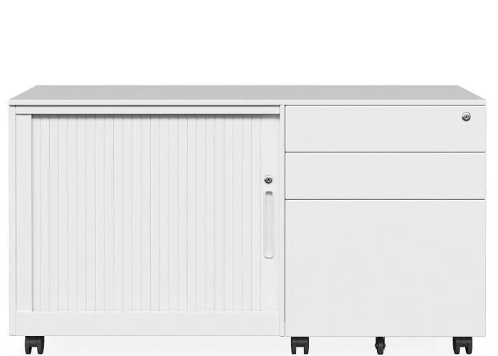 Lunar Metal Mobile Storage Cabinet - White by Interior Secrets - AfterPay Available
