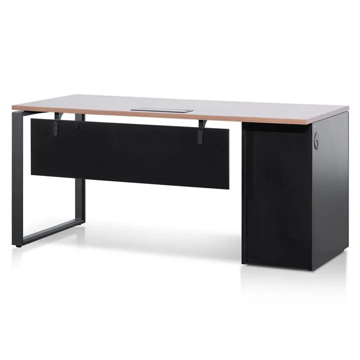 Halo 1.6m Single Seater Walnut Office Desk - Black Legs by Interior Secrets - AfterPay Available