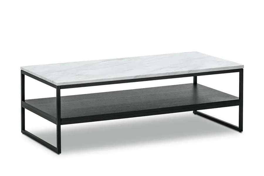 Brink 1.2m White Marble Coffee Table - Black by Interior Secrets - AfterPay Available