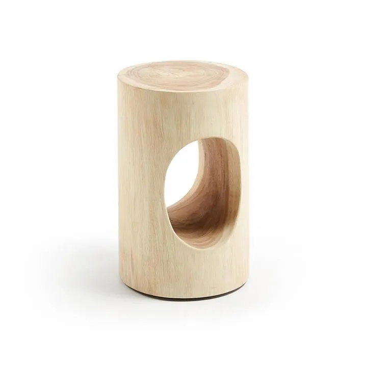 Trai Solid Mungur Timber Round Side Table by Interior Secrets - AfterPay Available