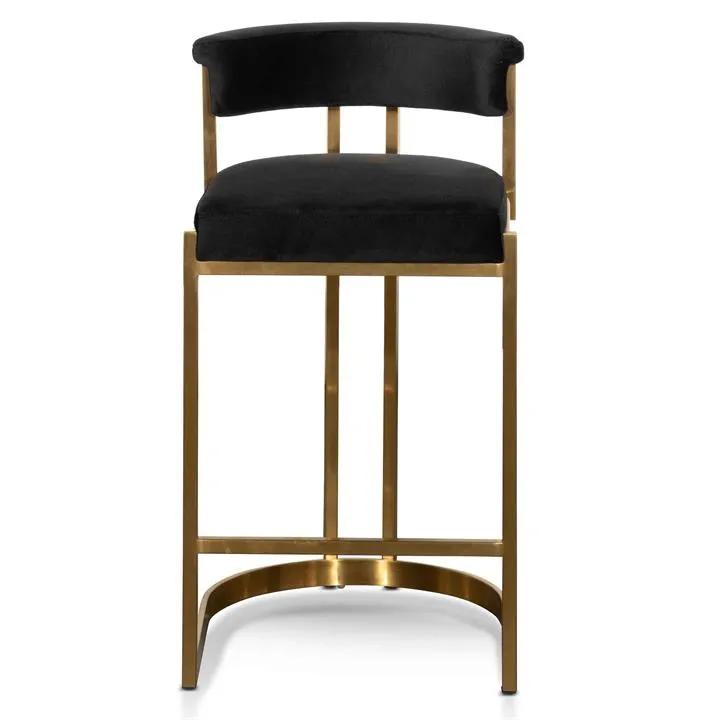 Adela Black Velvet Bar Stool - Golden Base by Interior Secrets - AfterPay Available