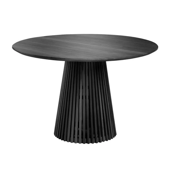 Rami 1.2m Solid Timber Round Dining Table - Black by Interior Secrets - AfterPay Available