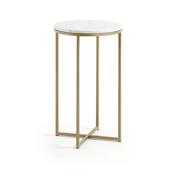 Sheffield Marble Side Table - Gold by Interior Secrets - AfterPay Available