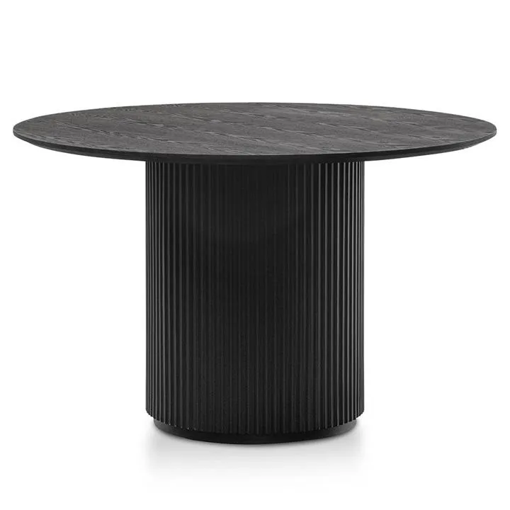 Elino 1.2m Round Wooden Dining Table - Black by Interior Secrets - AfterPay Available