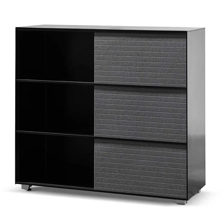 Winford Inter-layered Black Storage Cabinet - Grey Doors by Interior Secrets - AfterPay Available