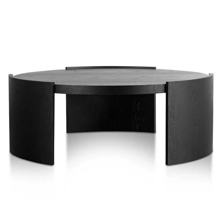 Tamera 100cm Wooden Round Coffee Table - Black by Interior Secrets - AfterPay Available