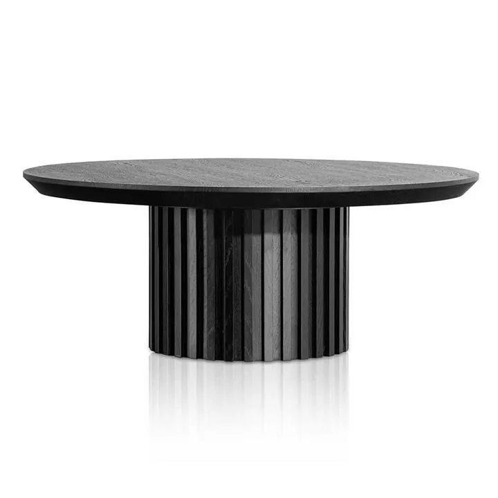 Marty 90cm Wooden Round Coffee Table - Black by Interior Secrets - AfterPay Available