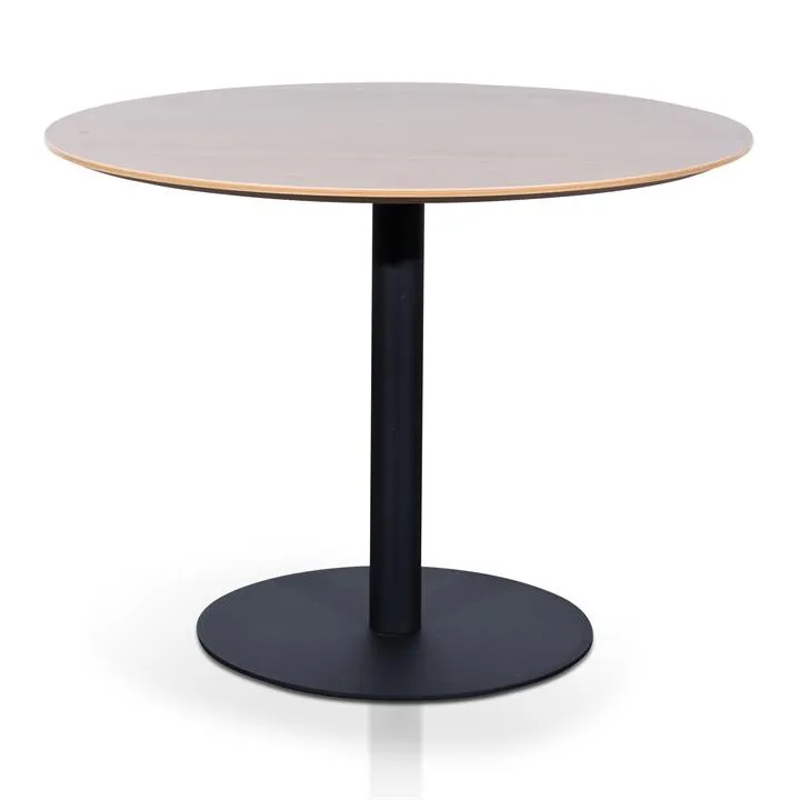 Scope Round Office Meeting Table - Natural with Black Base by Interior Secrets - AfterPay Available